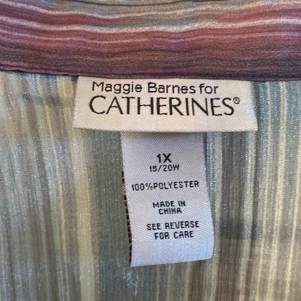Catherines Sheer Multicolor Blouse - Picture 9 of 9